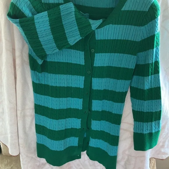 Talbots Green and Blue Sweater - Picture 3 of 3